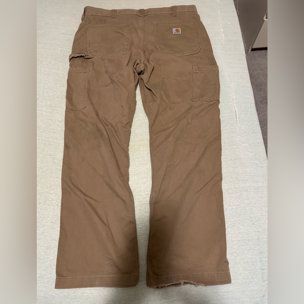 Carhartt tan and brown carpenter pants